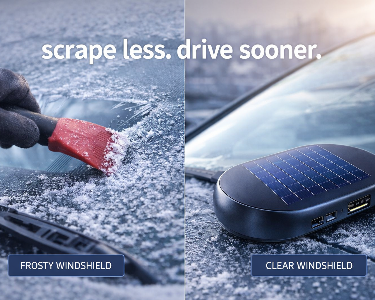 Solar Windshield De-Icer Antifreeze Device - Automatic Solar Windshield Ice Remover Hands-Free
